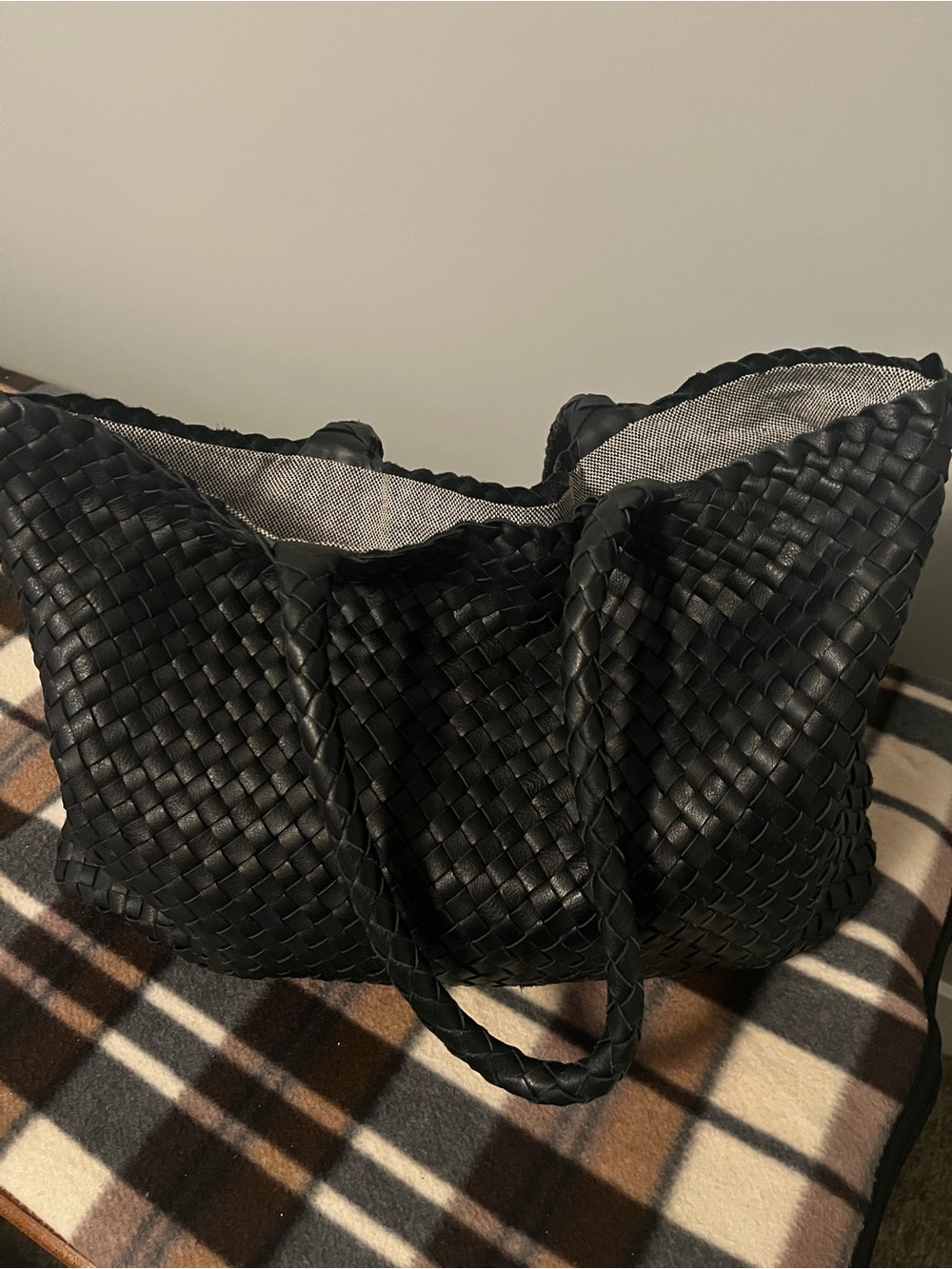 Beautiful Milaner Black Leather Tote- used only a few times!